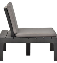 Garten-Lounge-Stuhl mit Sitzpolster Kunststoff Anthrazit