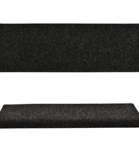 Treppenmatten 15 Stk. Nadelvlies 65x21x4 cm Schwarz