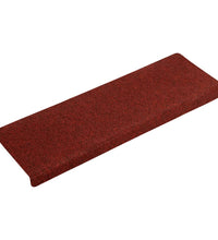 Treppenmatten 15 Stk. Nadelvlies 65x21x4 cm Rot