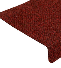 Treppenmatten 15 Stk. Nadelvlies 65x21x4 cm Rot