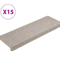 Teppich-Treppenstufen 15 Stk. 65x21x4 cm Taupe