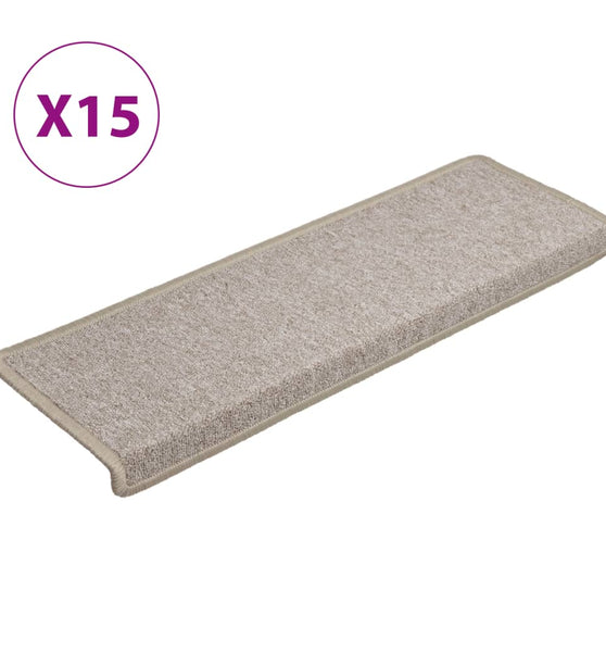 Teppich-Treppenstufen 15 Stk. 65x21x4 cm Taupe