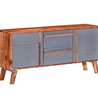 Sideboard Grau 120x30x55 cm Massivholz Palisander