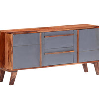 Sideboard Grau 120x30x55 cm Massivholz Palisander