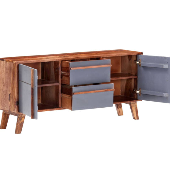 Sideboard Grau 120x30x55 cm Massivholz Palisander