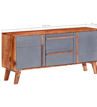 Sideboard Grau 120x30x55 cm Massivholz Palisander