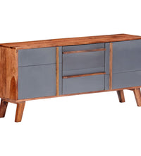 Sideboard Grau 120x30x55 cm Massivholz Palisander