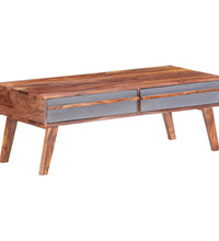Couchtisch Grau 110x50x40 cm Massivholz