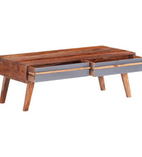 Couchtisch Grau 110x50x40 cm Massivholz