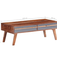 Couchtisch Grau 110x50x40 cm Massivholz
