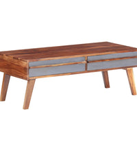 Couchtisch Grau 110x50x40 cm Massivholz