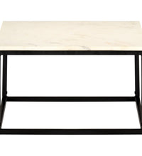 Couchtisch Weiß 60×60×35 cm Echtstein in Marmoroptik
