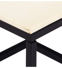 Couchtisch Weiß 60×60×35 cm Echtstein in Marmoroptik