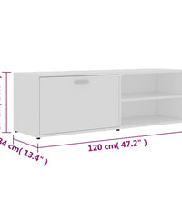 TV-Schrank Weiß 120x34x37 cm Holzwerkstoff