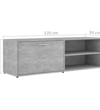 TV-Schrank Betongrau 120x34x37 cm Holzwerkstoff