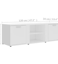 TV-Schrank Weiß 120x34x37 cm Holzwerkstoff