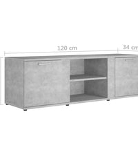 TV-Schrank Betongrau 120x34x37 cm Holzwerkstoff