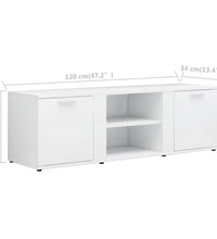 TV-Schrank Hochglanz-Weiß 120x34x37 cm Holzwerkstoff