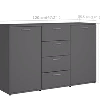 Sideboard Grau 120x35,5x75 cm Holzwerkstoff