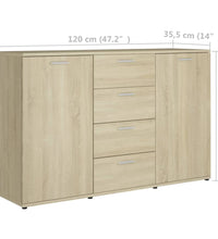 Sideboard Sonoma-Eiche 120x35,5x75 cm Holzwerkstoff