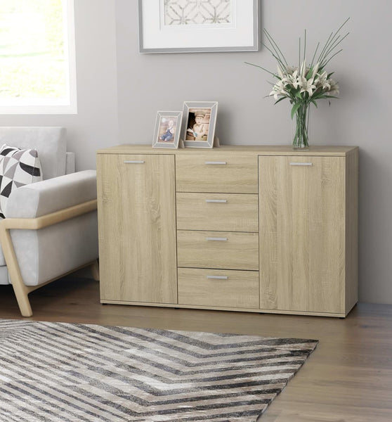 Sideboard Sonoma-Eiche 120x35,5x75 cm Holzwerkstoff