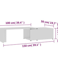 Couchtisch Weiß 150x50x35 cm Holzwerkstoff