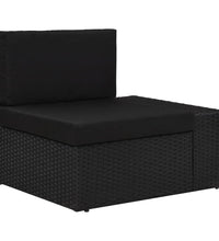 Modulares Sofa-Eckteil mit Armlehne (links) Poly Rattan Schwarz