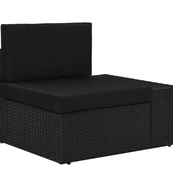 Modulares Sofa-Eckteil mit Armlehne (links) Poly Rattan Schwarz