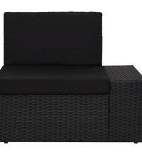 Modulares Sofa-Eckteil mit Armlehne (links) Poly Rattan Schwarz