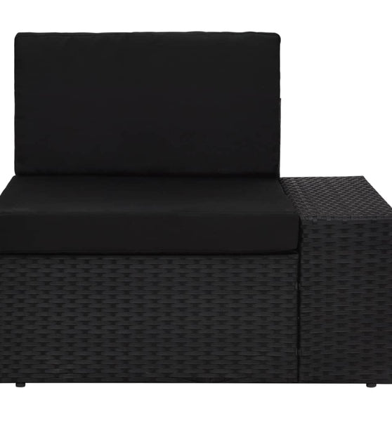 Modulares Sofa-Eckteil mit Armlehne (links) Poly Rattan Schwarz