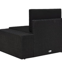 Modulares Sofa-Eckteil mit Armlehne (links) Poly Rattan Schwarz