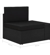 Modulares Sofa-Eckteil mit Armlehne (links) Poly Rattan Schwarz