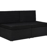 Modulares 2-Sitzer-Sofa Poly Rattan Schwarz
