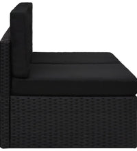 Modulares 2-Sitzer-Sofa Poly Rattan Schwarz