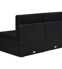 Modulares 2-Sitzer-Sofa Poly Rattan Schwarz