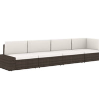 Modulares 2-Sitzer-Sofa Poly Rattan Schwarz