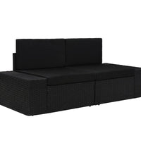 Modulares 2-Sitzer-Sofa Poly Rattan Schwarz