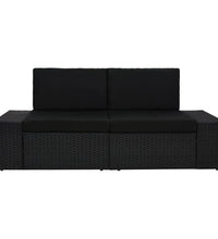 Modulares 2-Sitzer-Sofa Poly Rattan Schwarz