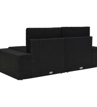 Modulares 2-Sitzer-Sofa Poly Rattan Schwarz
