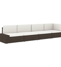 Modulares 2-Sitzer-Sofa Poly Rattan Schwarz