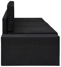 Modulares 3-Sitzer-Sofa Poly Rattan Schwarz