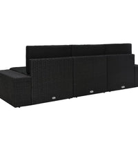 Modulares 3-Sitzer-Sofa Poly Rattan Schwarz
