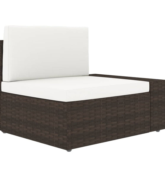 Modulares Sofa-Eckteil mit Armlehne (links) Poly Rattan Braun
