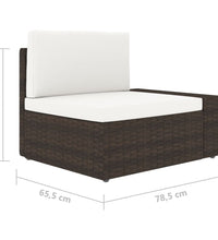 Modulares Sofa-Eckteil mit Armlehne (links) Poly Rattan Braun
