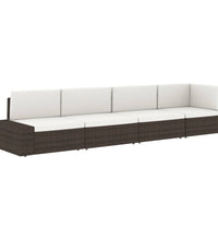 Modulares Sofa-Eckteil mit Armlehne (links) Poly Rattan Braun