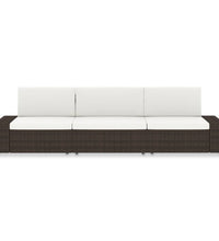 Modulares 3-Sitzer-Sofa Poly Rattan Braun