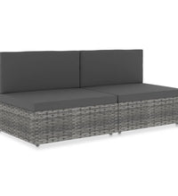 Modulares 2-Sitzer-Sofa Poly Rattan Grau