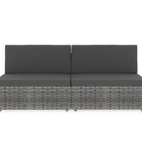 Modulares 2-Sitzer-Sofa Poly Rattan Grau
