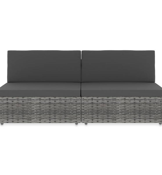 Modulares 2-Sitzer-Sofa Poly Rattan Grau