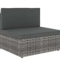 Modulares 2-Sitzer-Sofa Poly Rattan Grau